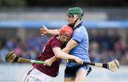15 June 2019; Thomas Monaghan of Galway in action against Tom Connolly of Dublin during the Leinster GAA Hurling Senior Championship Round 5 match between Dublin and Galway at Parnell Park in Dublin. Photo by Ramsey Cardy/Sportsfile