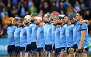 15 June 2019; Tom Connolly and his Dublin team-mates ahead of the Leinster GAA Hurling Senior Championship Round 5 match between Dublin and Galway at Parnell Park in Dublin. Photo by Ramsey Cardy/Sportsfile
