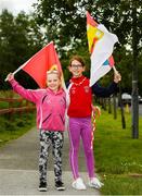 16 June 2019; Cork supporters Allie O'Reilly, age 10, right, and Isabelle Fitzgerald, age 9 ahead of the Munster GAA Hurling Senior Championship Round 5 match between Clare and Cork at Cusack Park in Ennis, Clare. Photo by Eóin Noonan/Sportsfile