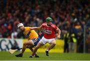 16 June 2019; Seamus Harnedy of Cork in action against Patrick O'Connor of Clare during the Munster GAA Hurling Senior Championship Round 5 match between Clare and Cork at Cusack Park in Ennis, Clare. Photo by Eóin Noonan/Sportsfile