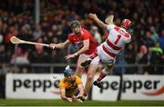 16 June 2019; Anthony Nash of Cork saves a shot on goal by Shane O'Donnell of Clare during the Munster GAA Hurling Senior Championship Round 5 match between Clare and Cork at Cusack Park in Ennis, Clare. Photo by Eóin Noonan/Sportsfile