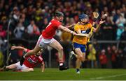 16 June 2019; Shane O'Donnell of Clare in action against Damien Cahalane of Cork during the Munster GAA Hurling Senior Championship Round 5 match between Clare and Cork at Cusack Park in Ennis, Clare. Photo by Eóin Noonan/Sportsfile