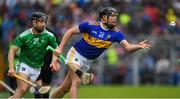 16 June 2019; Alan Flynn of Tipperary in action against Graeme Mulcahy of Limerick during the Munster GAA Hurling Senior Championship Round 5 match between Tipperary and Limerick in Semple Stadium in Thurles, Tipperary. Photo by Ray McManus/Sportsfile