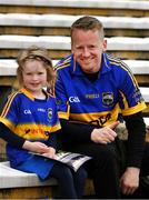 16 June 2019; Tipperary supporters John and six year old Aoife Harrington, from Upper Church, before the Munster GAA Hurling Senior Championship Round 5 match between Tipperary and Limerick in Semple Stadium in Thurles, Tipperary. Photo by Ray McManus/Sportsfile
