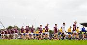 16 June 2019; Both teams parade ahead of the Connacht GAA Football Senior Championship Final match between Galway and Roscommon at Pearse Stadium in Galway. Photo by Ramsey Cardy/Sportsfile