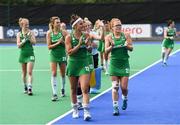 16 June 2019; The Ireland players do a lap of honour after the FIH World Hockey Series Final match between Ireland and Korea at Banbridge Hockey Club in Banbridge, Down.  Photo by Oliver McVeigh/Sportsfile