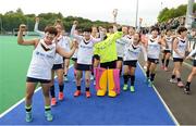 16 June 2019; Korea players celebrate after the FIH World Hockey Series Final match between Ireland and Korea at Banbridge Hockey Club in Banbridge, Down.  Photo by Oliver McVeigh/Sportsfile