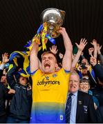 16 June 2019; Roscommon captain Enda Smith lifts the trophy following his side's victory during the Connacht GAA Football Senior Championship Final match between Galway and Roscommon at Pearse Stadium in Galway. Photo by Seb Daly/Sportsfile