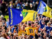 16 June 2019; Enda Smith of Roscommon celebrates with supporters following his side's victory during the Connacht GAA Football Senior Championship Final match between Galway and Roscommon at Pearse Stadium in Galway. Photo by Seb Daly/Sportsfile