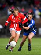 16 June 2019; Aishling Hutchings of Cork in action against Kellyann Hogan of Waterford during the TG4 Ladies Football Munster Senior Football Championship Final match between Cork and Waterford at Fraher Field in Dungarvan, Co. Waterford. Photo by Harry Murphy/Sportsfile