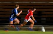 16 June 2019; Eimear Scally of Cork in action against Karen McGrath of Waterford during the TG4 Ladies Football Munster Senior Football Championship Final match between Cork and Waterford at Fraher Field in Dungarvan, Co. Waterford. Photo by Harry Murphy/Sportsfile