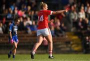 16 June 2019; Saoirse Noonan of Cork celebrates after scoring her side's second goal during the TG4 Ladies Football Munster Senior Football Championship Final match between Cork and Waterford at Fraher Field in Dungarvan, Co. Waterford. Photo by Harry Murphy/Sportsfile