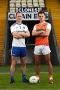 17 June 2019; Vinny Corey of Monaghan and Stephen Sheridan of Armagh during a media event to promote the Monaghan v Armagh GAA Football All Ireland Senior Championship Round 2 game  in St. Tiernach's Park in Clones, Co Monaghan. Photo by Oliver McVeigh/Sportsfile