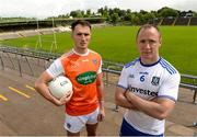 17 June 2019; Stephen Sheridan of Armagh and Vinny Corey of Monaghan during a media event to promote the Monaghan v Armagh GAA Football All Ireland Senior Championship Round 2 game  in St. Tiernach's Park in Clones, Co Monaghan. Photo by Oliver McVeigh/Sportsfile