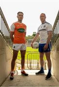 17 June 2019; Stephen Sheridan of Armagh and Vinny Corey of Monaghan during a media event to promote the Monaghan v Armagh GAA Football All Ireland Senior Championship Round 2 game  in St. Tiernach's Park in Clones, Co Monaghan. Photo by Oliver McVeigh/Sportsfile