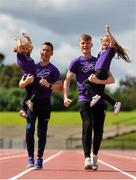 16 June 2019; In attendance at the launch of the Irish Life Health Festival of Running, are from left, Tara, Rob, Cathal and Regan Heffernan. Organised by Athletics Ireland, the event will bring the elite and every-day runner together in a celebration of running and athletics on Sunday 28th of July at Morton Stadium Santry. Photo by Brendan Moran/Sportsfile