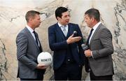 17 June 2019; Former GAA stars, from left, Tomas O’Se of Kerry, Sean Cavanagh of Tyrone and Senan Connell of Dublin were in Dublin today for the reveal and official launch of the Benetti Menswear GAA Ambassador campaign for 2019. Benetti are an Irish designed menswear clothing brand who supply a fully comprehensive collection in tailoring, casual menswear, footwear and accessories. For further information about Benetti, log on to www.benetti.ie. Photo by Ramsey Cardy/Sportsfile