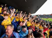 16 June 2019; Roscommon players celebrate following their side's victory during the Connacht GAA Football Senior Championship Final match between Galway and Roscommon at Pearse Stadium in Galway. Photo by Seb Daly/Sportsfile