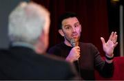 17 June 2019; Stuart Byrne, right, speaking during the Greatest League in the World Live Show at Sugar Club in Dublin. Photo by Eóin Noonan/Sportsfile