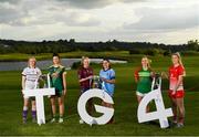 17 June 2019; Mary-Rose Kelly of Wexford, Máire O’Shaughnessy of Meath, Fiona Claffey of Westmeath, Sinéad Goldrick of Dublin, Nuala Mohan of Carlow and Kate Flood of Louth pictured at the Leinster LGFA Captain and Managers night ahead of the 2019 Leinster Ladies Senior, Intermediate and Junior Championship Finals, which will be played at Netwatch Cullen Park, Carlow, on June 30. Leinster LGFA will stream the Junior and Intermediate Finals, while the LGFA will stream the Senior Final. Managers and players from the participating counties were in attendance at Castleknock Golf Club in Castleknock, Co. Dublin. Photo by Harry Murphy/Sportsfile
