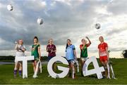 17 June 2019; Mary-Rose Kelly of Wexford, Máire O’Shaughnessy of Meath, Fiona Claffey of Westmeath, Sinéad Goldrick of Dublin, Nuala Mohan of Carlow and Kate Flood of Louth pictured at the Leinster LGFA Captain and Managers night ahead of the 2019 Leinster Ladies Senior, Intermediate and Junior Championship Finals, which will be played at Netwatch Cullen Park, Carlow, on June 30. Leinster LGFA will stream the Junior and Intermediate Finals, while the LGFA will stream the Senior Final. Managers and players from the participating counties were in attendance at Castleknock Golf Club in Castleknock, Co. Dublin. Photo by Harry Murphy/Sportsfile