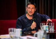 17 June 2019; Noel Mooney, FAI General Manager for Football Services and Partnerships speaking with Greatest League in the World podcast hosts Con Murphy and Conan Byrne during the Greatest League in the World Live Show at Sugar Club in Dublin. Photo by Eóin Noonan/Sportsfile