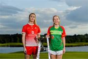 17 June 2019; Kate Flood of Louth and Nuala Mohan of Carlow pictured at the Leinster LGFA Captain and Managers night ahead of the 2019 Leinster Ladies Senior, Intermediate and Junior Championship Finals, which will be played at Netwatch Cullen Park, Carlow, on June 30. Leinster LGFA will stream the Junior and Intermediate Finals, while the LGFA will stream the Senior Final. Managers and players from the participating counties were in attendance at Castleknock Golf Club in Castleknock, Co. Dublin. Photo by Harry Murphy/Sportsfile