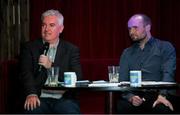 17 June 2019; Greatest League in the World podcast hosts Con Murphy, left, and Conan Byrne during the Greatest League in the World Live Show at Sugar Club in Dublin. Photo by Eóin Noonan/Sportsfile