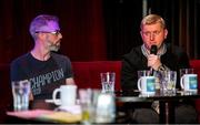 17 June 2019; Alan Caffrey, right, and Mark McCadden speaking with Greatest League in the World podcast hosts Con Murphy and Conan Byrne during the Greatest League in the World Live Show at Sugar Club in Dublin. Photo by Eóin Noonan/Sportsfile