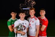 18 June 2019; In attendance at the launch of the EirGrid GAA Football U20 All-Ireland Championship are from left, Tommy Conroy of Mayo, Darragh Ryan of Kildare, Ruairi Gormley of Tyrone and Peter O'Driscoll of Cork. EirGrid, the state-owned company that manages and develops Ireland's electricity grid, have partnered with the GAA since 2015 as sponsors of the U20 GAA Football All-Ireland Championship. Photo by Eóin Noonan/Sportsfile