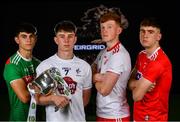 18 June 2019; In attendance at the launch of the EirGrid GAA Football U20 All-Ireland Championship are from left, Tommy Conroy of Mayo, Darragh Ryan of Kildare, Ruairi Gormley of Tyrone and Peter O'Driscoll of Cork. EirGrid, the state-owned company that manages and develops Ireland's electricity grid, have partnered with the GAA since 2015 as sponsors of the U20 GAA Football All-Ireland Championship. Photo by Eóin Noonan/Sportsfile