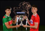 18 June 2019; In attendance at the launch of the EirGrid GAA Football U20 All-Ireland Championship is Tommy Conroy of Mayo and Peter O'Driscoll of Cork. EirGrid, the state-owned company that manages and develops Ireland's electricity grid, have partnered with the GAA since 2015 as sponsors of the U20 GAA Football All-Ireland Championship. Photo by Eóin Noonan/Sportsfile