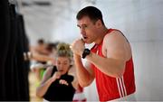 30 May 2019; Team Ireland boxer Dean Gardiner prepares for competition at the European Games in Minsk at the Sport Ireland Institute in Abbotstown, Dublin. Photo by David Fitzgerald/Sportsfile