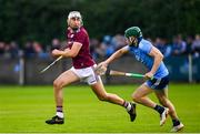 15 June 2019; Jason Flynn of Galway in action against Tom Connolly of Dublin during the Leinster GAA Hurling Senior Championship Round 5 match between Dublin and Galway at Parnell Park in Dublin. Photo by Ramsey Cardy/Sportsfile