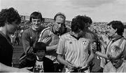 3 July 1983; Dublin players John O'Leary, 2nd from left, and Brian Mullins leave the pitch ater the game. Leinster Senior Football Championship quarter-final replay, Meath v Dublin in Croke Park in Dublin. Photo by Ray McManus/Sportsfile.