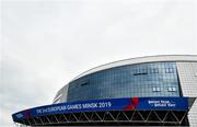 20 June 2019; A general view of the Minsk Arena, where the acrobatic, aerobic, artistic, rhythmic and trampoline gymnastics events will take place, prior to the Minsk 2019 2nd European Games in Minsk, Belarus. Photo by Seb Daly/Sportsfile