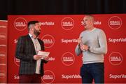 21 June 2019; SuperValu, Ireland’s largest grocery retailer with over 220 stores nationwide, teamed up with Ireland’s leading sports broadcasters, Off The Ball, to bring their award-winning show on the road this summer, to celebrate SuperValu’s 10th year as sponsor of the GAA Football All-Ireland Senior Championship. Joined by a host of special guests, the first stop on the SuperValu Off The Ball roadshow was St Finbarr’s National Hurling and Football Club in Togher, Co. Cork, which took place on Thursday 20th June. Pictured are Off The Ball presenters Nathan Murphy, right, and former Kerry footballer and Off The Ball presenter Kieran Donaghy. Photo by Matt Browne/Sportsfile