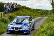 21 June 2019; Niall Maguire and James O' Reilly in their Subaru Impreza WRC on SS 2 Grianan during Day 1 of the 2019 Joule Donegal International Rally in Letterkenny, Donegal. Photo by Philip Fitzpatrick/Sportsfile