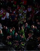 21 June 2019; Team Ireland Athletes watch the entertainment during the Opening Ceremony of the Minsk 2019 2nd European Games in the Dinamo Stadium in Minsk, Belarus. Photo by Seb Daly/Sportsfile