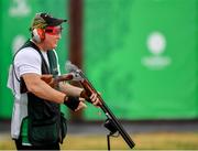22 June 2019; Derek Burnett of Ireland competing in the Men's Shotgun Trap qualification at the Sporting Club on Day 2 of the Minsk 2019 2nd European Games in Minsk, Belarus. Photo by Seb Daly/Sportsfile