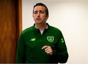 22 June 2019; David Lenane, National Coordinator for Women's Football speaking to club delegates during the FAI Club of the Year Information Day at FAI National Training Centre in Abbotstown, Dublin. Photo by Eóin Noonan/Sportsfile