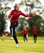 22 June 2019; Keelin Murphy of Cork warms-up prior to the Ladies Football All-Ireland U14 Platinum Final 2019 match between Cork and Galway at St Rynaghs in Banagher, Offaly. Photo by Ben McShane/Sportsfile