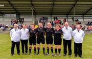 22 June 2019; Officials and Umpires prior to the Ladies Football All-Ireland U14 Platinum Final 2019 match between Cork and Galway at St Rynaghs in Banagher, Offaly. Photo by Ben McShane/Sportsfile