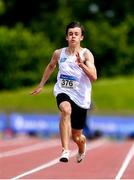 22 June 2019; Oliver Swinney of Dominican Portstewart, Co. Derry, on his way to winning the Boys 100m event during the Irish Life Health Tailteann Inter-provincial Games at Santry in Dublin. Photo by Sam Barnes/Sportsfile