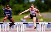 22 June 2019; Naimh Noonan of Abbey VS Co. Donegal, right, on her way to winning the 80m Hurdles event during the Irish Life Health Tailteann Inter-provincial Games at Santry in Dublin. Photo by Sam Barnes/Sportsfile