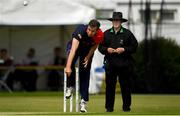 22 June 2019; Graeme McCarter of Northern Knights bowls during the IP20 Cricket Inter-Pros match between North West Warriors and Northern Knight at Pembroke Cricket Club in Dublin. Photo by Harry Murphy/Sportsfile