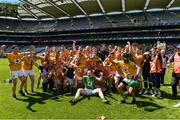 22 June 2019; Leitrim players celebrate after the Lory Meagher Cup Final match between Leitrim and Lancashire at Croke Park in Dublin.  Photo by Matt Browne/Sportsfile