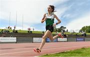 22 June 2019; Holly Brennan of Sacred Heart Drogheda, Co. Louth, on her way to winning the Girls 1500m event during the Irish Life Health Tailteann Inter-provincial Games at Santry in Dublin. Photo by Sam Barnes/Sportsfile