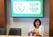 22 June 2019; Francis Smith, FAI Women's Committee, speaking to club delegates during the FAI Club of the Year Information Day at FAI National Training Centre in Abbotstown, Dublin. Photo by Eóin Noonan/Sportsfile