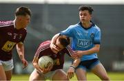 22 June 2019; Fionn O'Hara of Westmeath in action against Sean Kinsella of Dublin during the Electric Ireland Leinster GAA Football Minor Championship semi-final match between Westmeath and Dublin at TEG Cusack Park in Mullingar, Co. Westmeath. Photo by Diarmuid Greene/Sportsfile